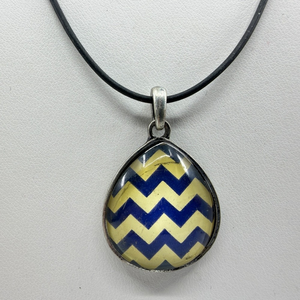 Chevron Teardrop Pendant Necklace Statement Layering Accessory Y2K Festival Gift
